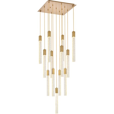 Elegant Lighting Weston 13 Lights Pendant In Satin Gold 2066G26SG